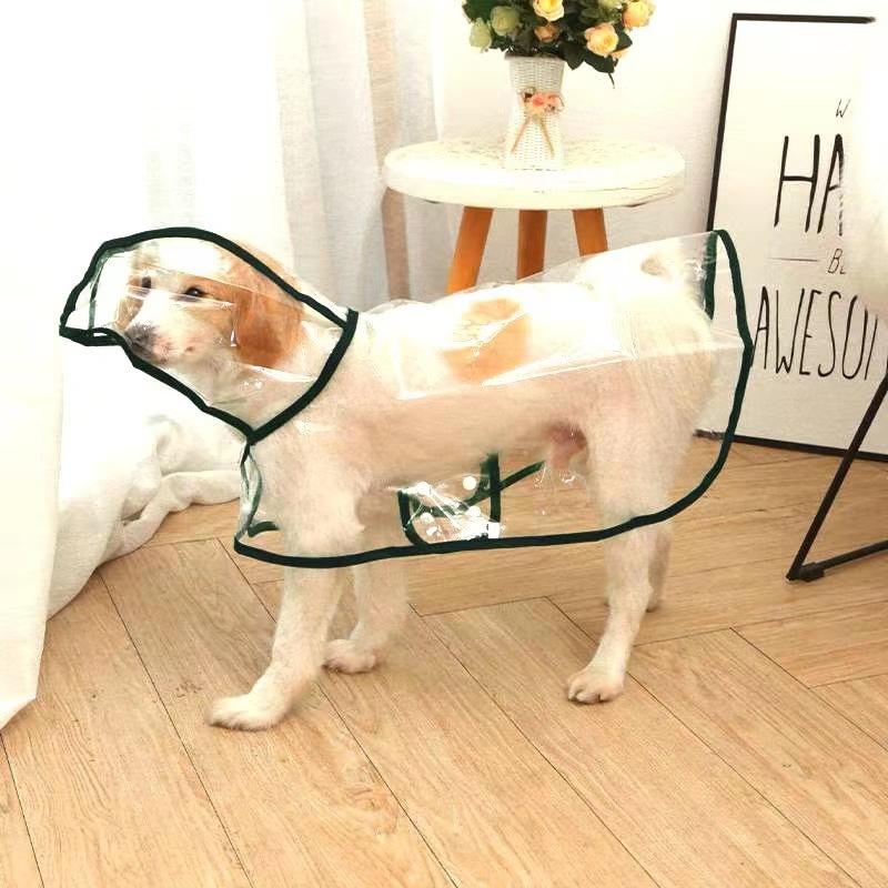 Pet Dog Puppy Transparent Rainwear Raincoat Pet Hooded Waterproof Jacket Clothes Soft PVC Small Dogs Raincoat Puppy Costumes Rain Poncho Pet Supplies
