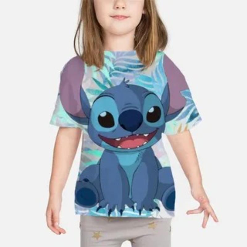 Barnes Tegneserie Trykket Søt T-skjorte Jenter Kortermet Moteriktig Myk Komfortabel Topp