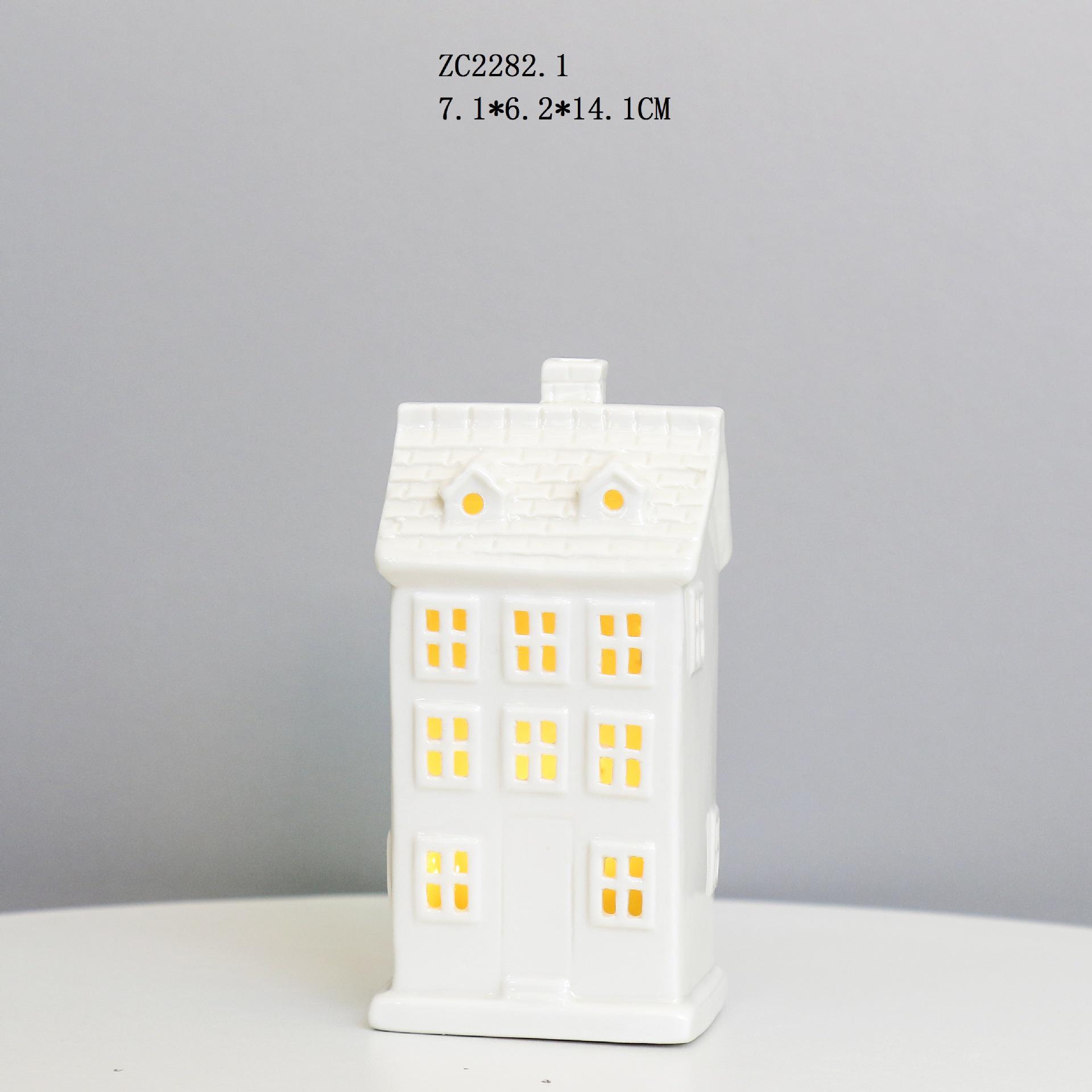 

Керамическое рождественское светодиодное украшение в скандинавском стиле для домашнего декора Glazed White