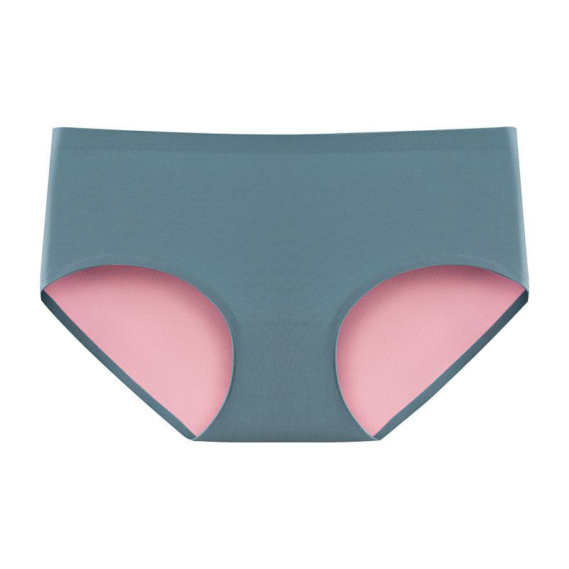 Ladies Spring and Autumn New Double Sided Double Color 7A Silk Antibacterial Crotch Non Trace High Waist Triangle Briefs