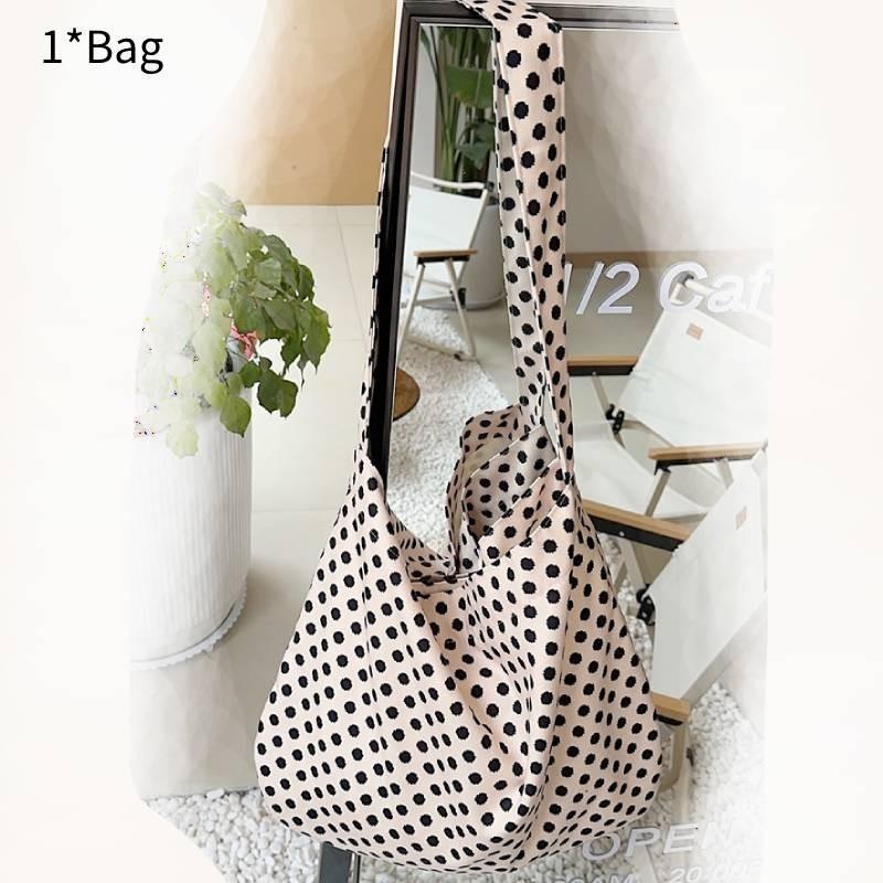 Trendy Street Style Corduroy Tote Bag For School Large Capacity Student Purse