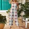 Women's Casual Jumpsuit Sleeveless Christmas Printed Cotton Jumpsuit
