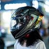 Unisex Carbon Fiber Full-Face Motorcycle Helmet with Bluetooth & Anti-Fog, 3C Certified for All Seasons