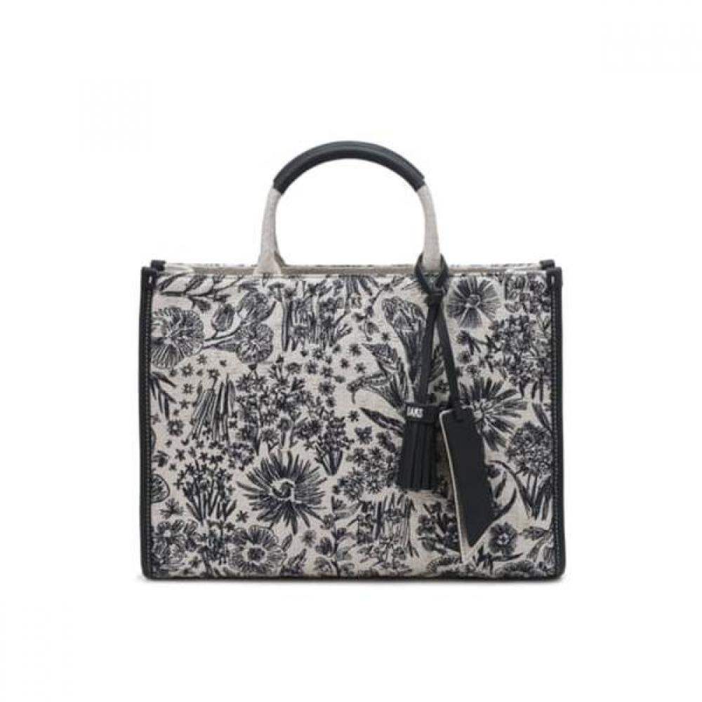 Daks Navy Flower Embroidery Jacquard Large Tote Bag Dcba6e655n2