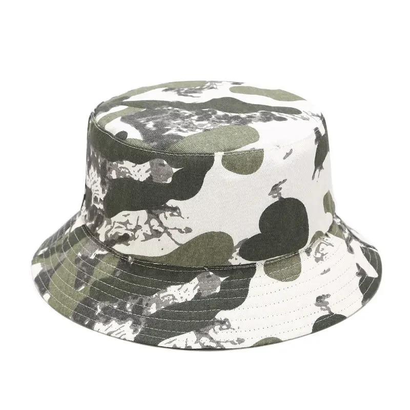 Spring and Summer Cotton Print Bucket Hat Fisherman Hat Outdoor Travel Sun Cap for Men and Women 98