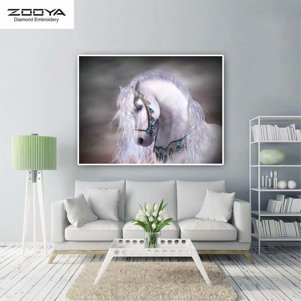 

ЗООЯ DIY 5D полная квадратная алмазная картина лошадь вышивка крестиком домашний декор