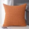 Linen Solid Throw Pillowcase Orange Pillow Covers 18X18 Inch Set Of 2 Modern