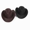 Western Denim Crimped Hat Retro Woolen Jazz Hat Felt Top Hat For Men And Women
