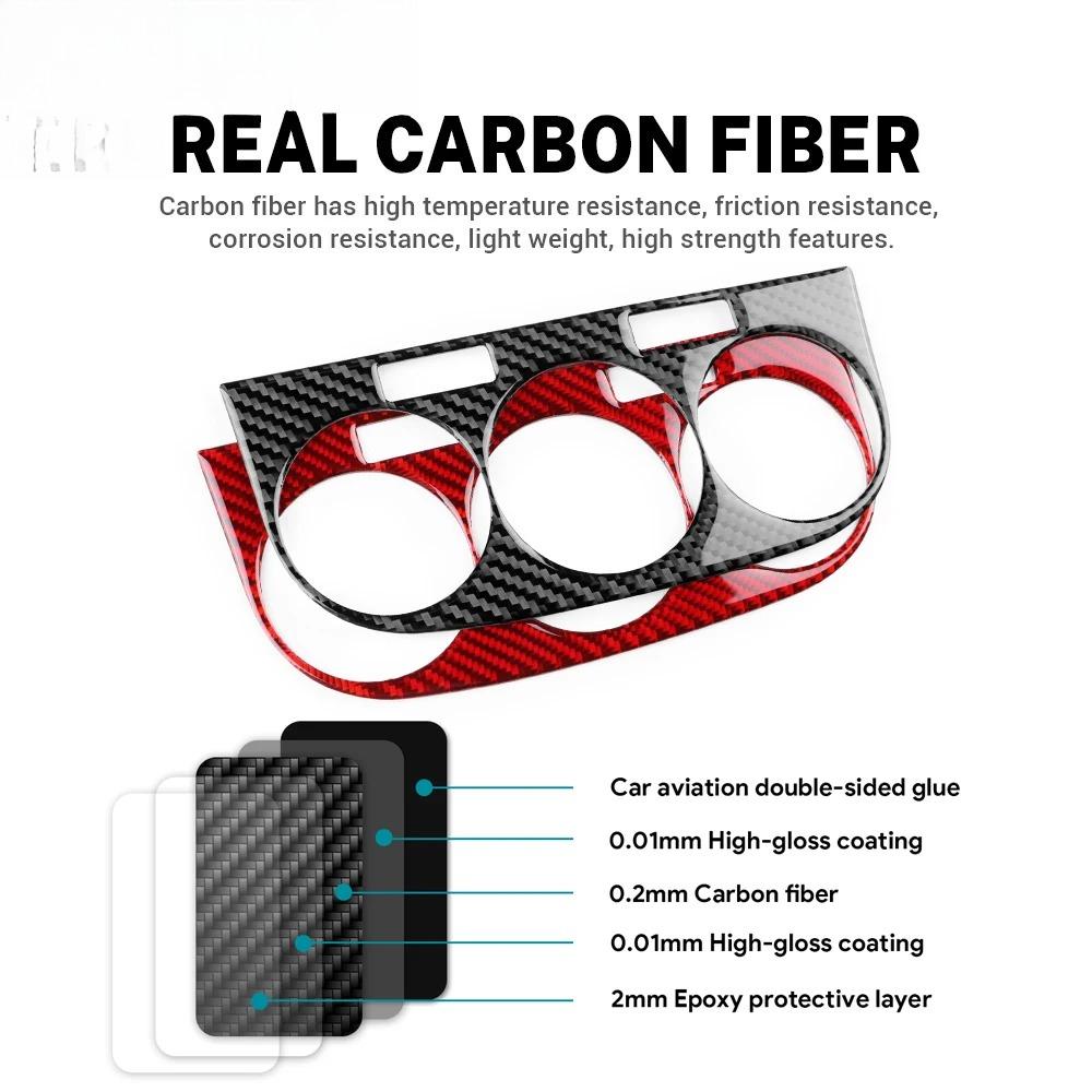 LHD RHD Real Soft Carbon Fiber Sticker For Opel Corsa 2007-2008-2014 Car Interior Central Control AC Knob Panel Trim Cover