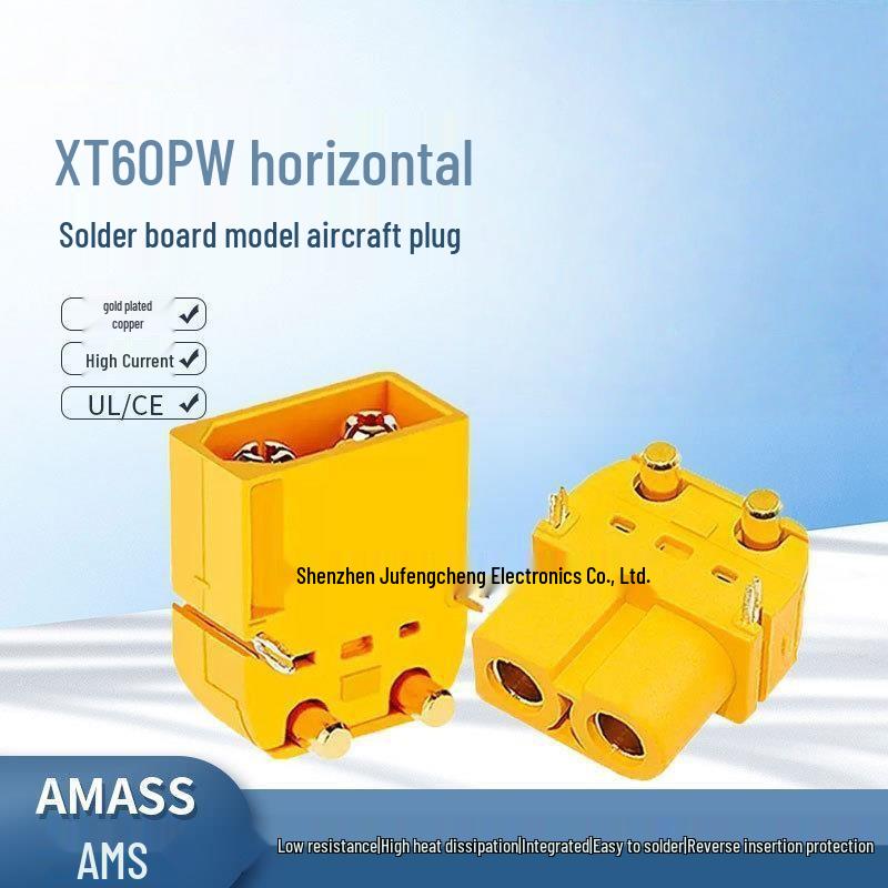 Amass XT60PW 90° Male/Female Solder Board Plug for Model Aircraft LiPo Battery Charging