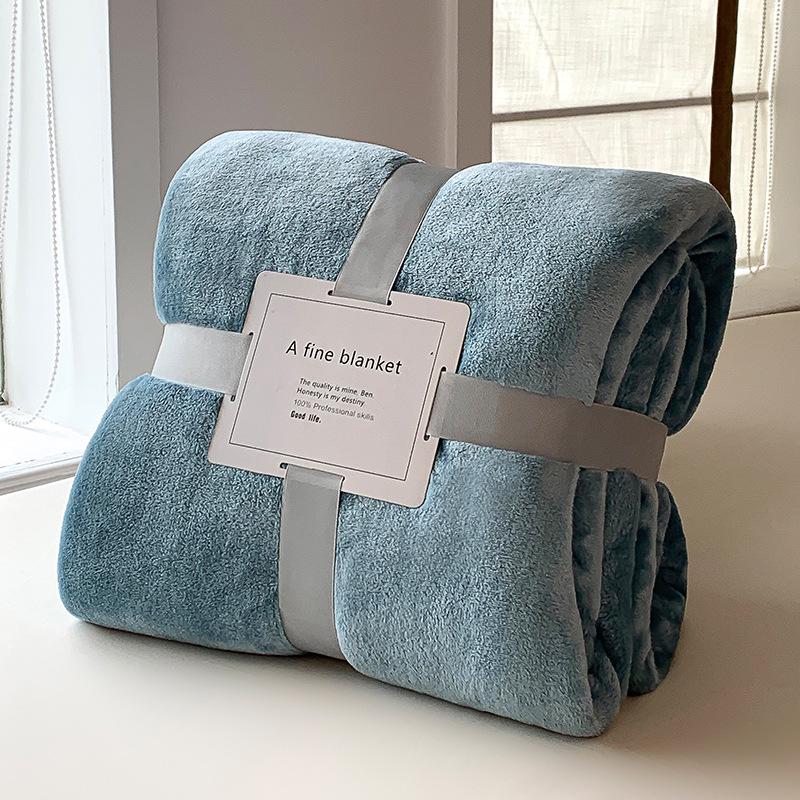 Plush Coral Fleece Blanket 300g - Soft, Thick, Machine Washable Throw for Dorm or Sofa