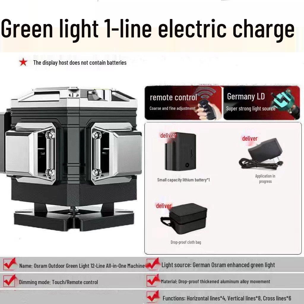 High Precision 16-Line Green Laser Level for Outdoor Projection