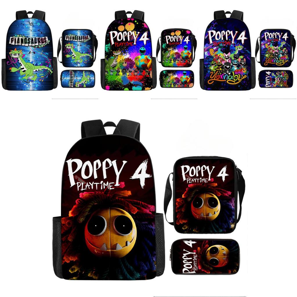 Poppy Playtime Chapter 4 Nightmare Critters Kids Backpack Oxford Lightweight School Bag With Cushion Straps For Elementary Students