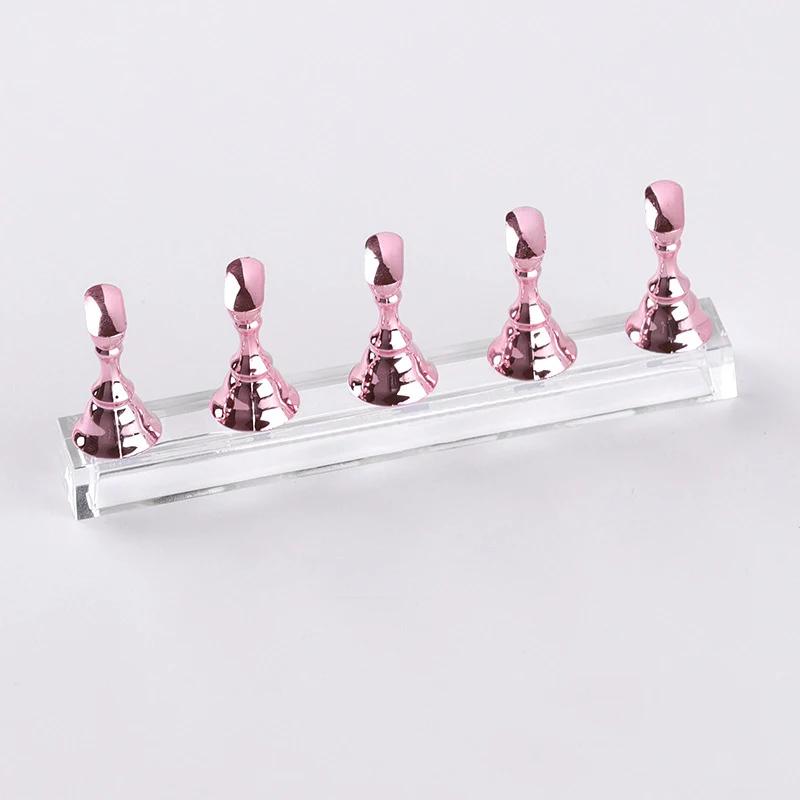 

Wholesale Nail Tips, DIY Practice Crystal Base, Salon Manicure Tool Nail Art Display Stand 5pcs/Set, Magnetic Holder for False
