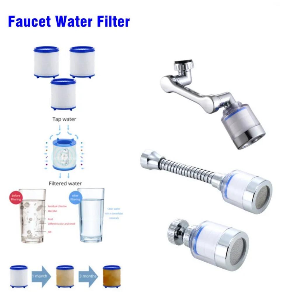 New Swivel Faucet Water Filter Remove Chlorine Heavy Metals Filtered Showers Head Soft Hard Water Bath Filtration Purifier 1080°