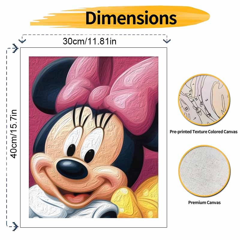 Disney Minnie Mouse Oil Painting Art Handmade Diy Painting Home Decoration Gift