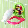 Removable Parrot Bell Toy with Mirror Hanging Parrot Basketball Toy  Parakeet