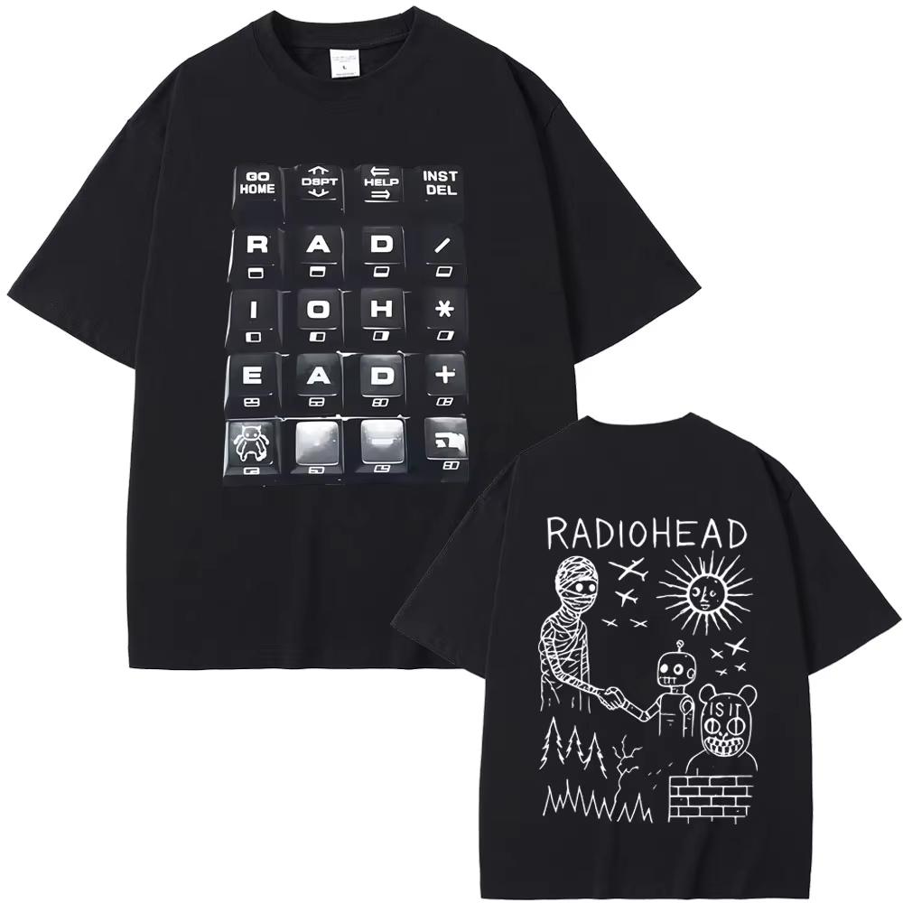 

Rock Band Radiohead 2026 Tour Merch T-shirt Men Women Fashion Cartoon Short Sleeve T-shirts Men s Casual Vintage Cotton T Shi... S разноцветный