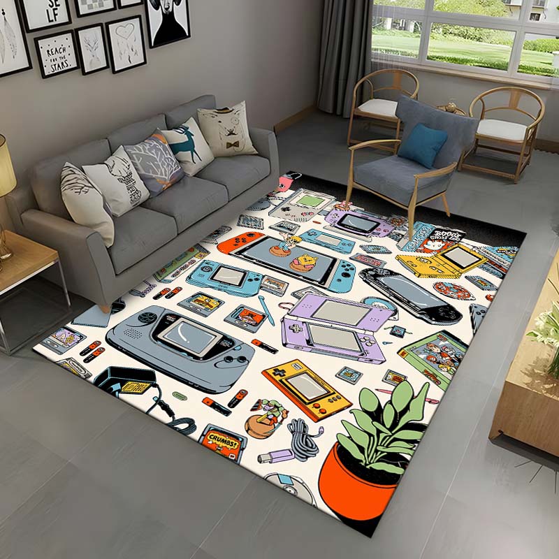 Retro Game Console Game Boy GBA Area Rug,Carpet Rug for Home Living Room Children Bedroom Sofa Doormat Decor,Non-slip Floor Mat
