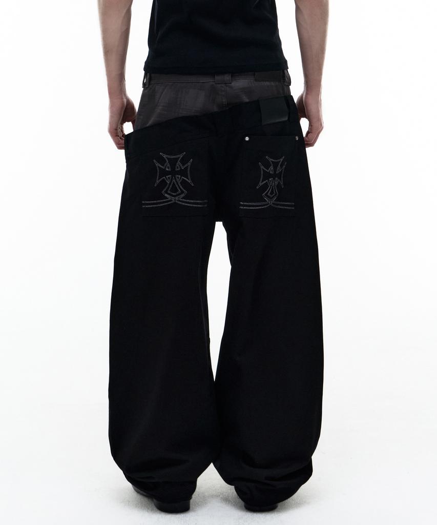 Opeoseu0012 Op. 08 Dual Oblique Cotton Pants Black