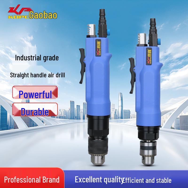 Gaobao Pneumatic Air Drill, 3/8" and 1/2", Variable Speed, Forward/Reverse, Powerful Straight Shank Drill.