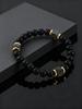 Unique Square Lava Stone Natural Agate Beads Bracelets for Men, Natural Stone Beaded Chain Bracelet, Fashion Jewelry Gifts