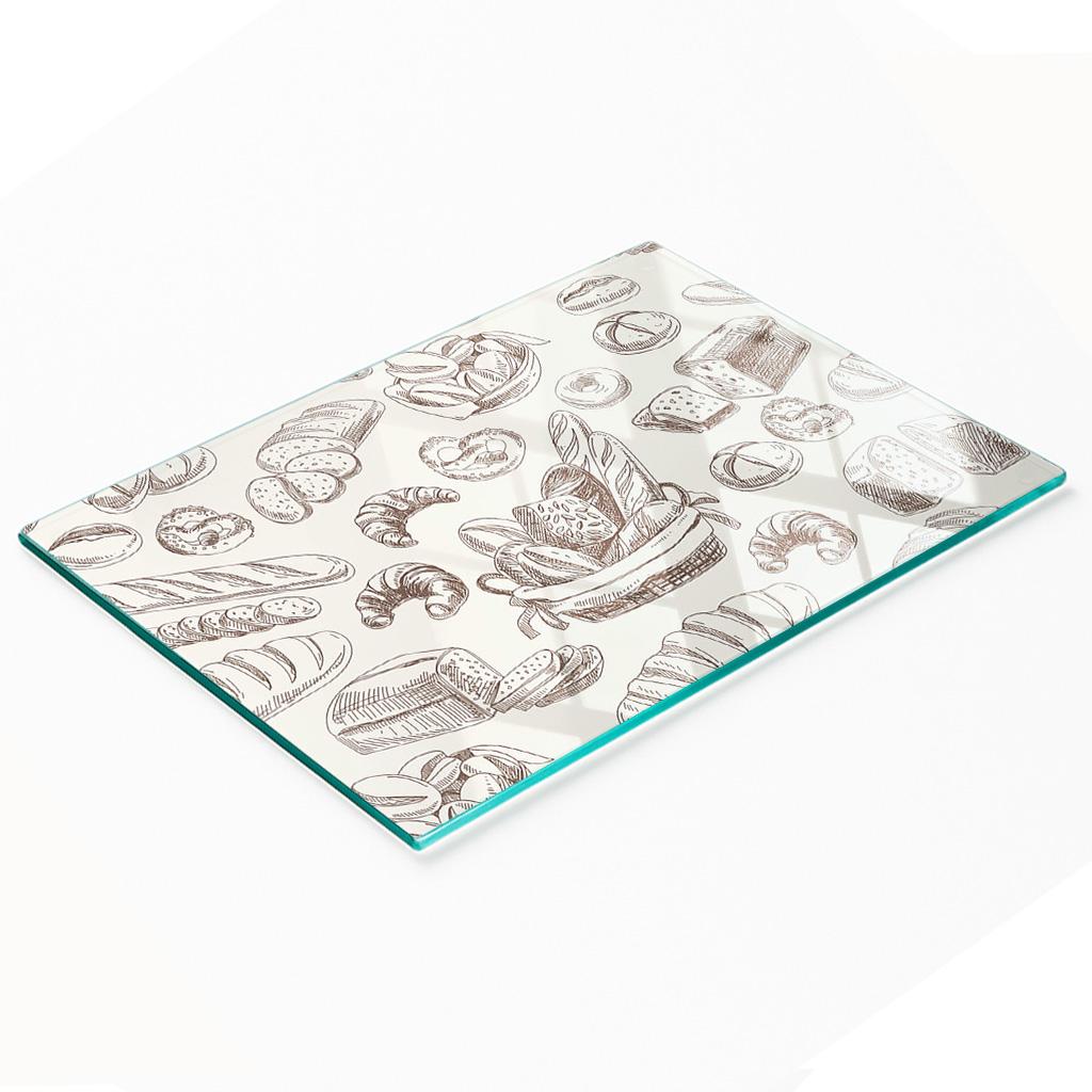 Kitchen Multifunctional Decorative Tempered Glass Bread Board 80x52 cm