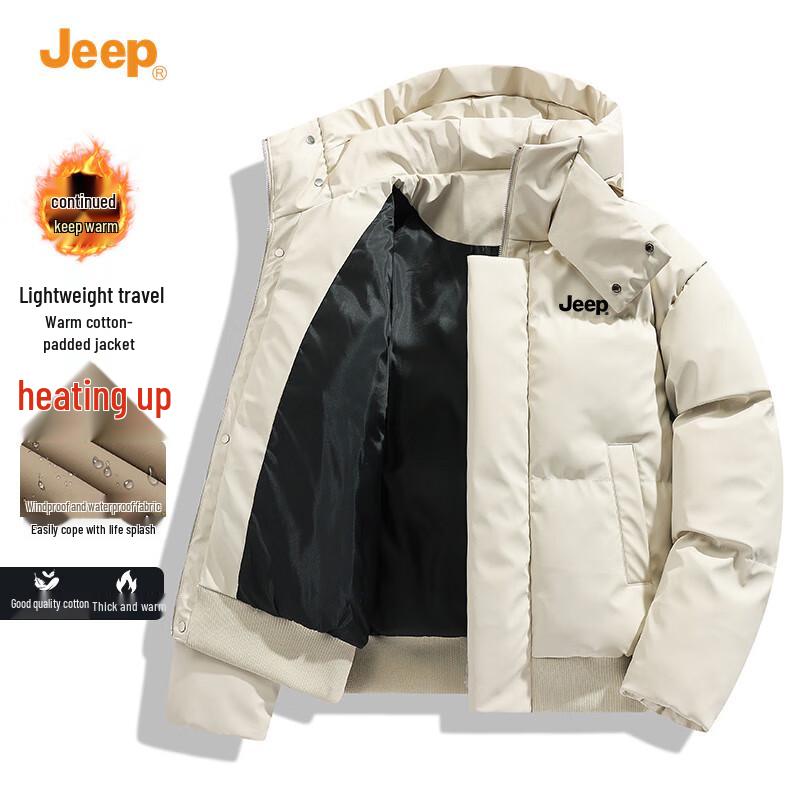Jeep Men's Hooded Winter Cotton Jacket
