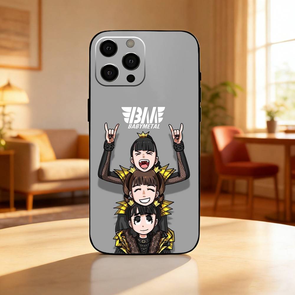 B-Babymetal Band Phone Case For iPhone17,16,15,14,13,12 Plus,Max Soft Silicone Black Cover