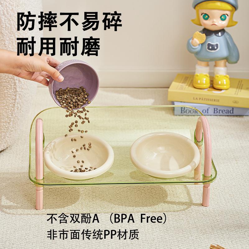 Dopamine Cat Bowl Neck Support Pet Food Dish Anti Spill Double Bowl Pet Supplies Hot Sale
