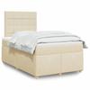 VidaXL Slatted Bed Base with Mattress Cream 120x200 Cm Fabric 3293552