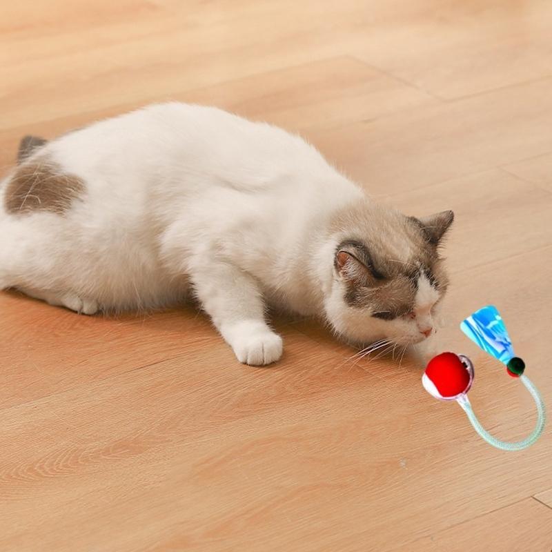 New Cat Interactive Ball Toys Automatic Rolling Ball Faux Tail Rechargeable Smart Pet Electric Toy Cat Training Imitate Mouse