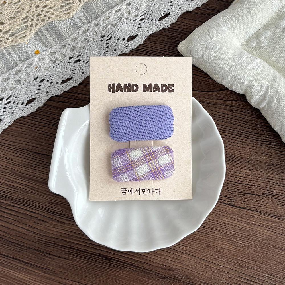 Koreanische karierte Haarspange in Bonbonfarben für Kinder