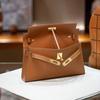 New Leather Women's Bag Goat Pattern Leather Vertical Open Pattern Erin One Shoulder Armpit Bag Long Clutch