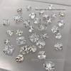 White Cubic Zirconia Stacked Rhinestone Manicure Ornaments - Handmade Sparkling Rhinestone Balls & Dove Egg Decorations