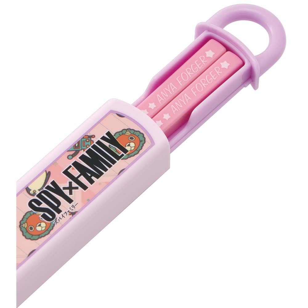 Skater Bento Chopstick Case Chopsticks for Spy Family Anya Sliding Made In Japan Set, 16.5cm Kids, Antibacterial, & Bond, Easy-Open Design,