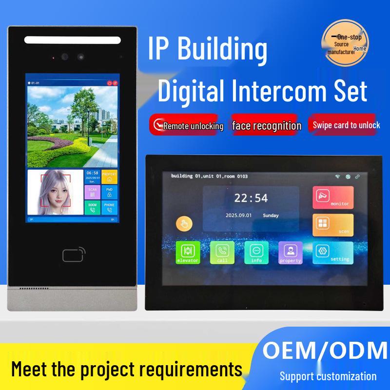 7" Touchscreen Digital Visual Intercom System with Remote Mobile Unlocking