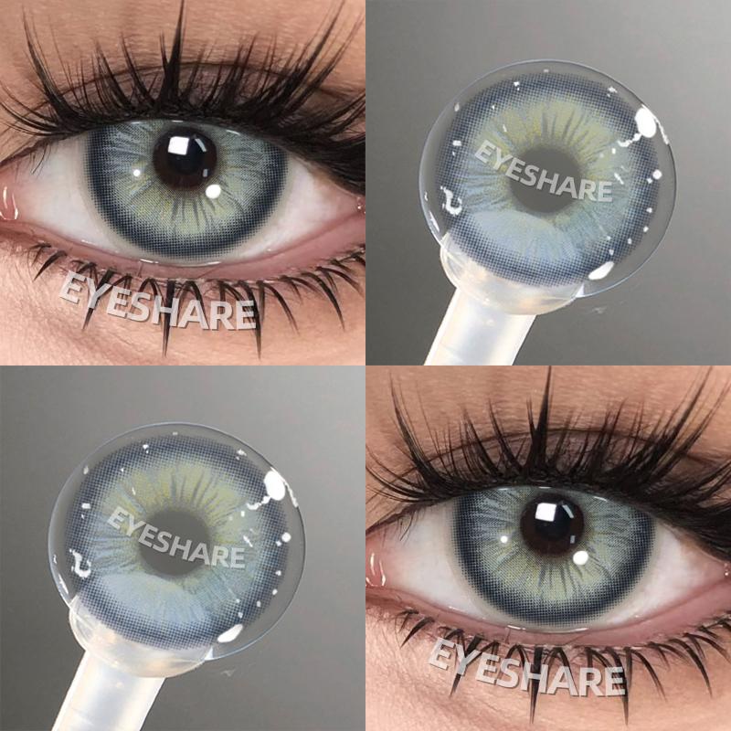 2Pcs Color Contact Lenses for Eyes Fashion Eye Lens Blue Eye Lenses Brown Lenses Gray Pupils Lens Yearly Green Contacts