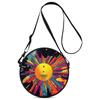 Borsa Rotonda in Vinile Retrò, Borsa Cosmetica da Cabina, Borsa Portaoggetti da Cabina, Borsa da Viaggio Multifunzionale, Borsa Rotonda.
