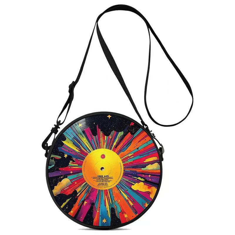 Borsa Rotonda in Vinile Retrò, Borsa Cosmetica da Cabina, Borsa Portaoggetti da Cabina, Borsa da Viaggio Multifunzionale, Borsa Rotonda.