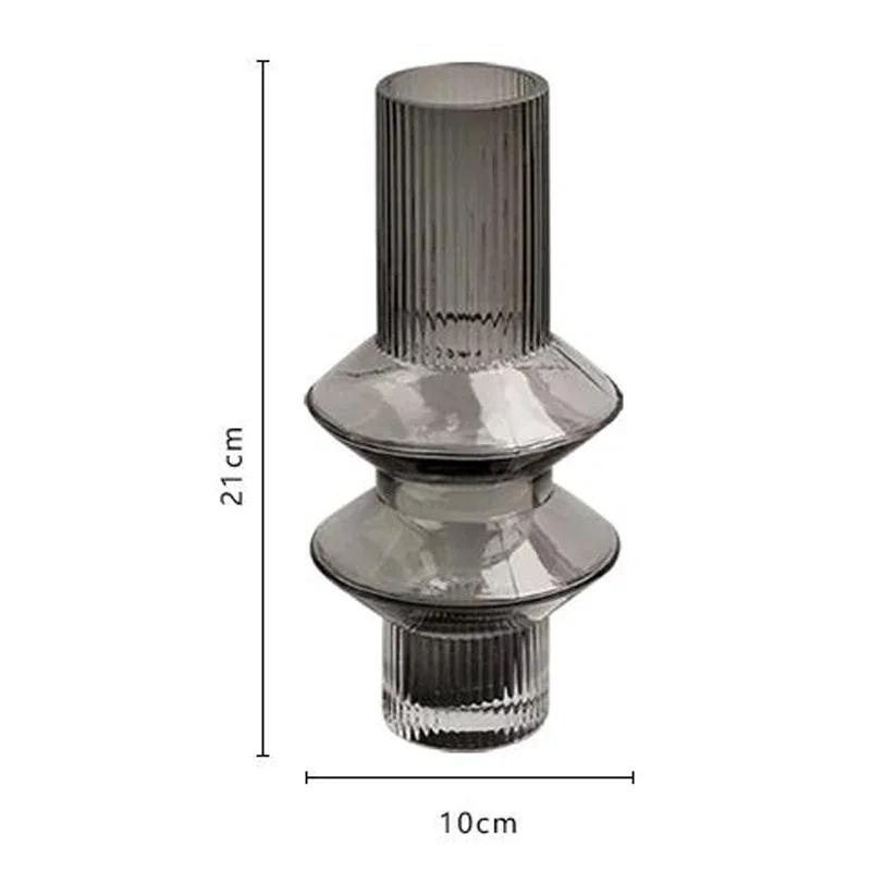 

Modern Personality Gray Glass Countertop Vase Creative Modeling Living Room Flower Arrangement Home Decoration Accessories