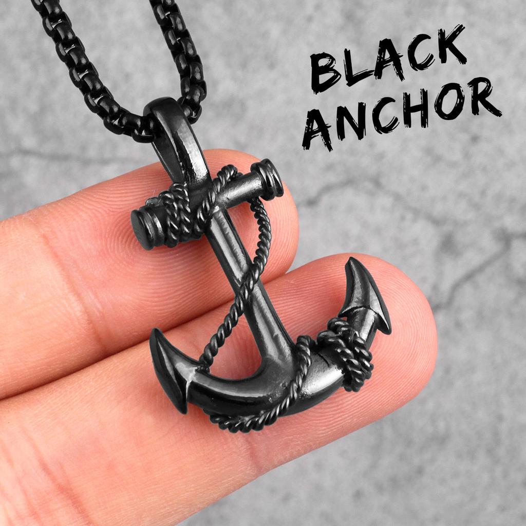 Stainless Steel Sea Anchor Sailor Man Men Necklaces Chain Pendants Punk Rock Hip Hop Unique for Male Boy  Jewelry Gift