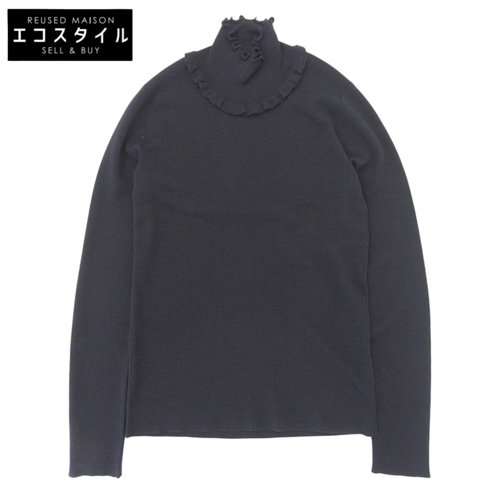 Giorgio Armani Beautiful Wool Cashmere Ruffle Knit Sweater Top for Women, Black, Size 38, 2018, 6ZAMB4 AMC5Z Tops 38 blackUsed