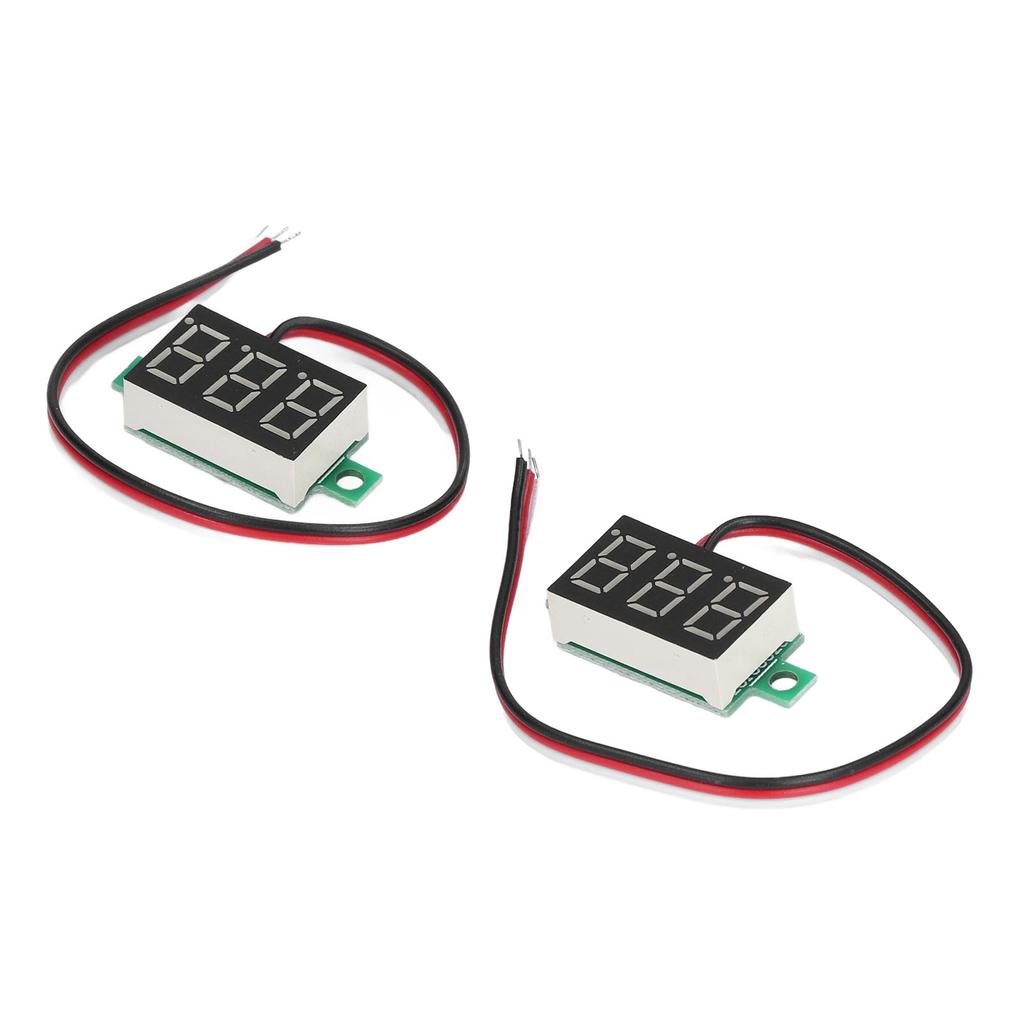 2Pcs Digital Voltmeter Voltage Meter 3 Wire 0.36in Green LED Display DC0.00V?30.0V