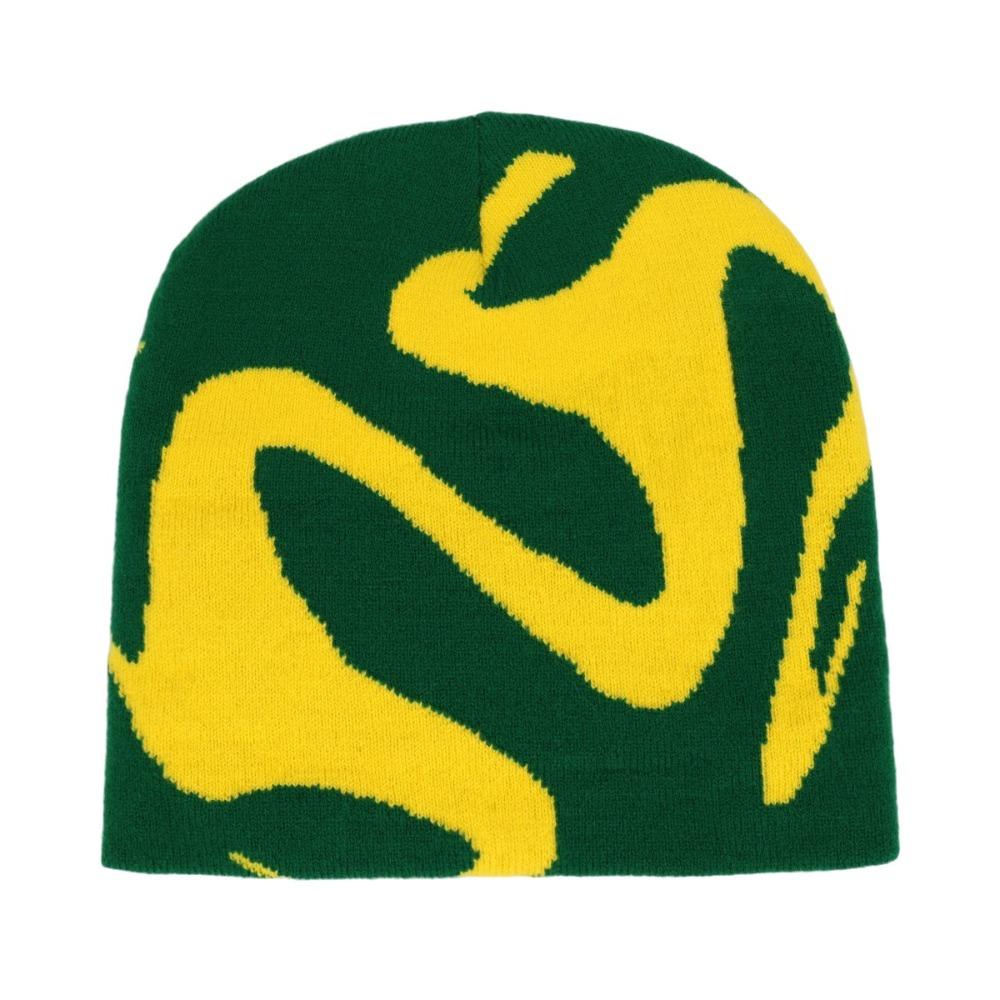

Pullover Design Knitting Beanies Fashion Trend Outdoor Warm Warm Hat Neutral Knitted Vintage Style Jacquard Hats Outdoor Riding зелений