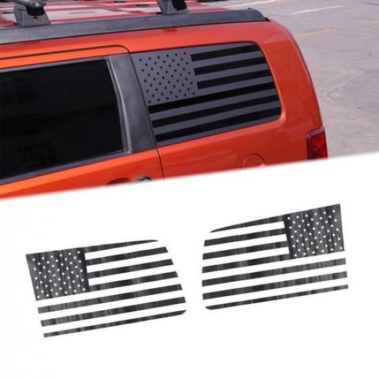 For Dodge Nitro 2007-2012 USA Flag Carbon Fiber Rear Window Sticker Decal Trim