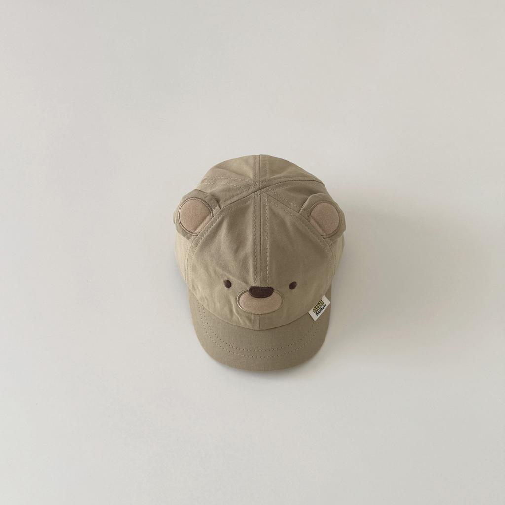 Cute Sporty Kids Boy Baseball Cap Simplicity Cartoon Bear Peak Cap for Toddler Boy Travel Sunshade Baby Photography Props Hat