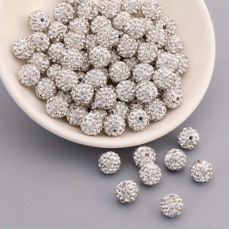 10mm 10pcs Rhinestone Beads Round Beads Bulk Sparkle Crystal Bead for Necklace Bracelet Earring Jewelry Making DIY Decoration