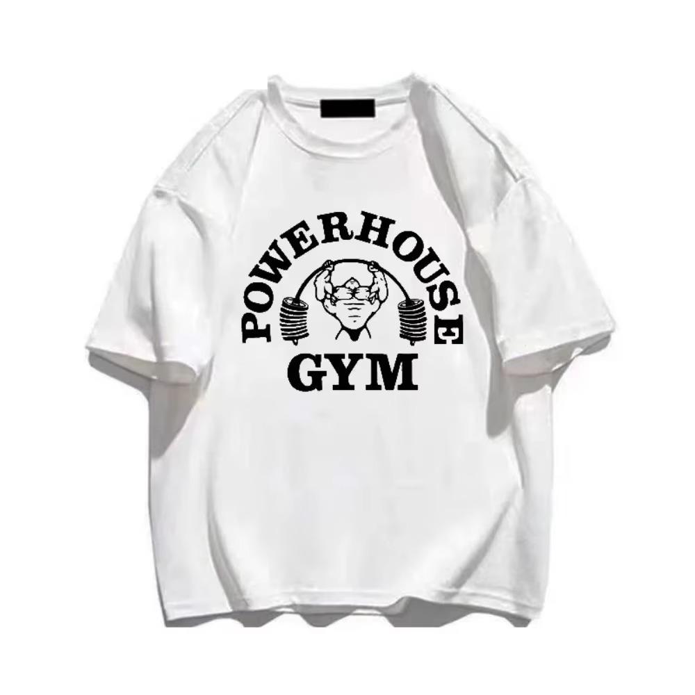 Summer Gym T-Shirts 100% Cotton Oversized Women's T Shirt Graphic Print Sporty Men Tee High Quality Men's Clothes
