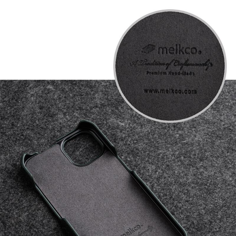 MELKCO For iPhone 13 Pro Max Phone Protective Shell Litchi Texture Genuine Cow Leather+PC Vertical Flip Case